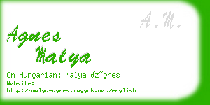 agnes malya business card